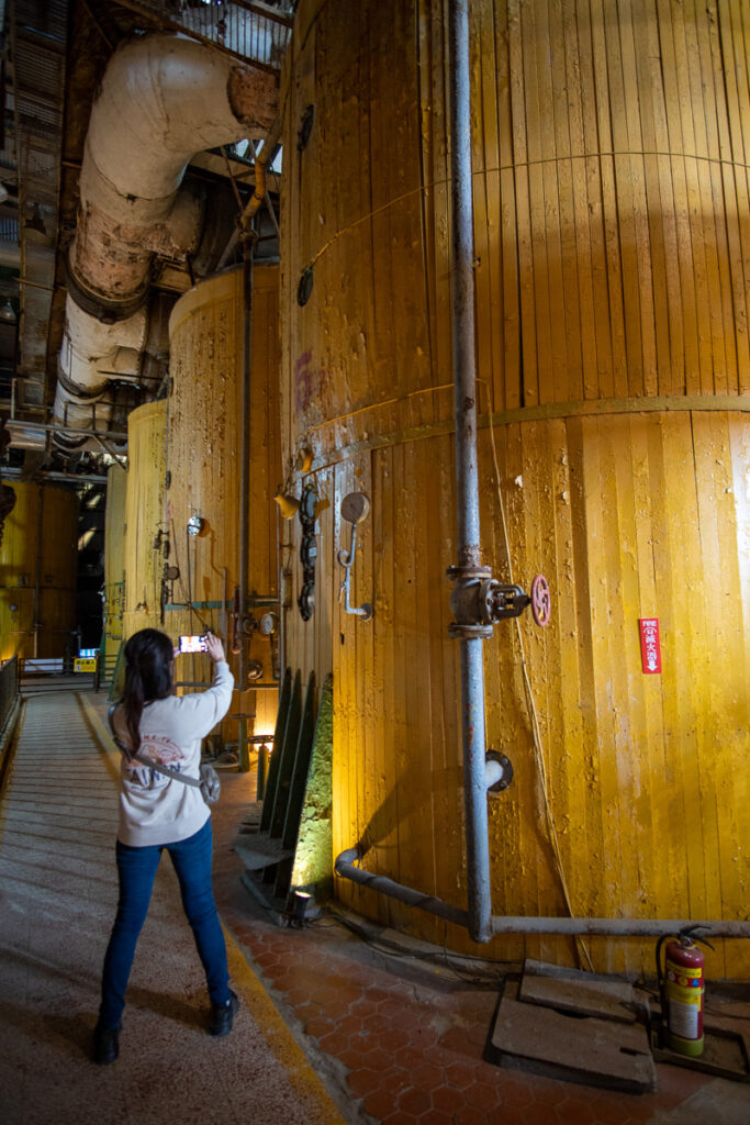 Large tanks in the industrial part of Ten Drums Culture Village.