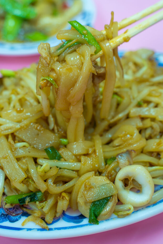 Stir-fried handmade noodles are another regional Hakka specialty.