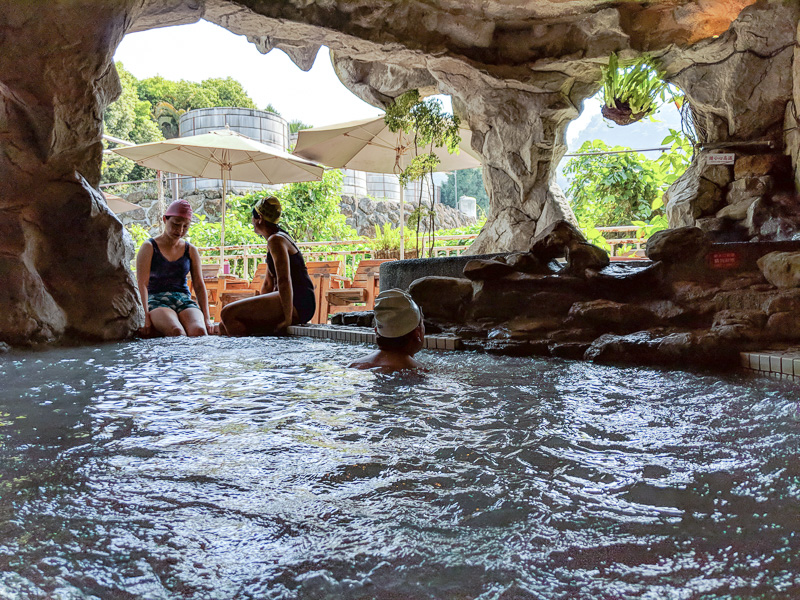 Bathing at Guanziling Mud Hot Springs.