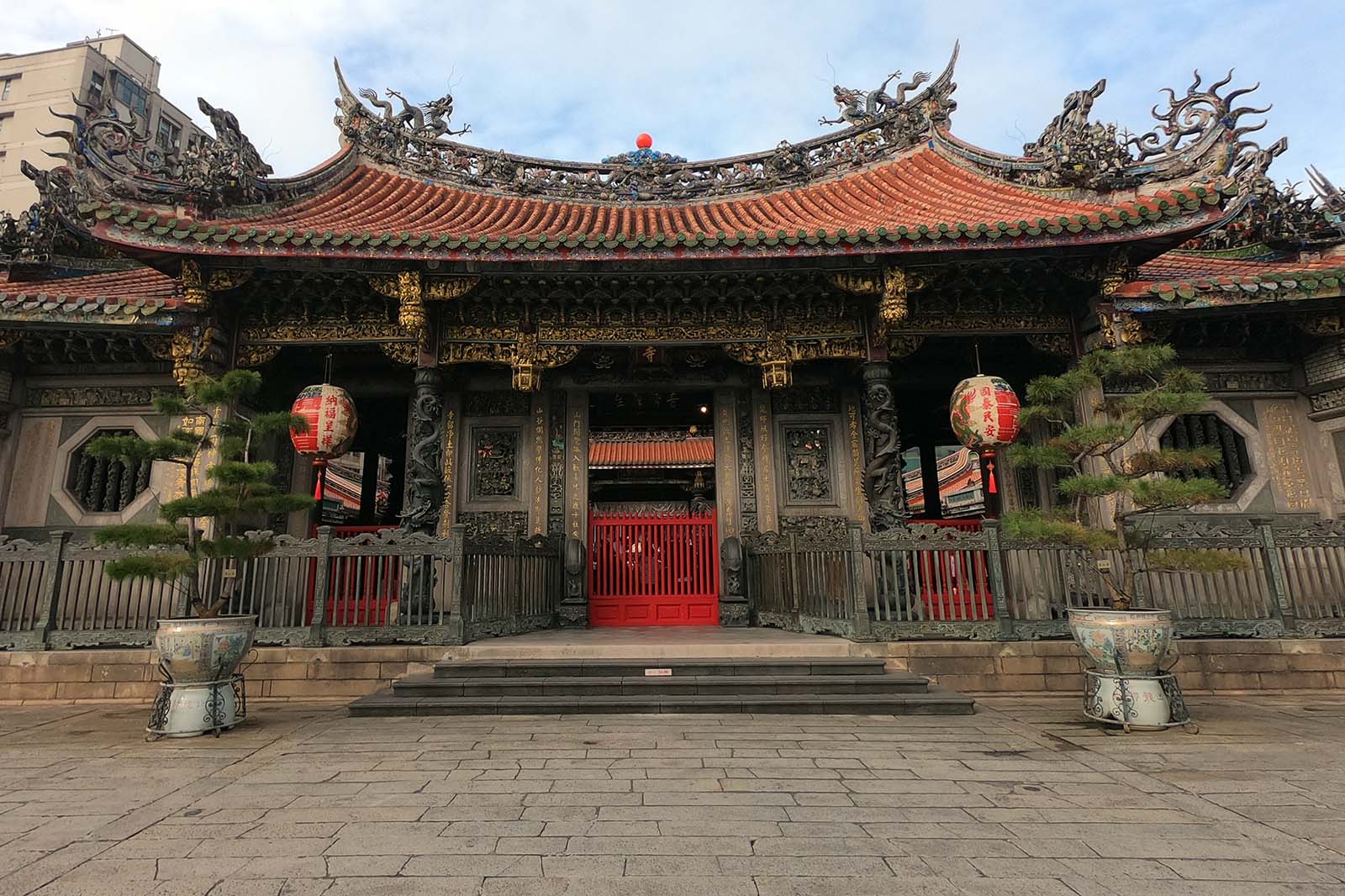 The aged front facade of Longshan Temple in Wanhua is reminder of Taipei's heritage.