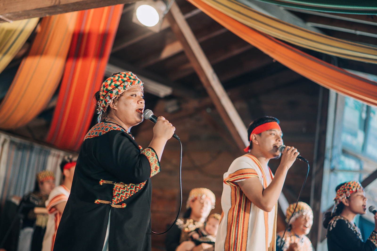 Bunun singers performing a traditional Bunun song for the audience at Bunun Tribe Leisure Farm.