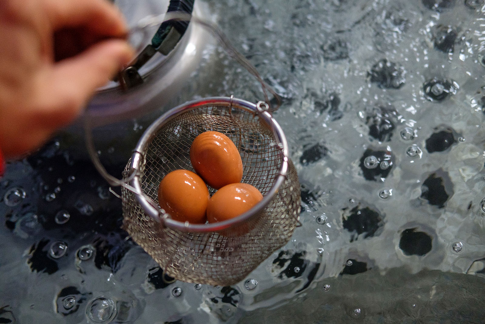 An egg-boiling pool like this at a hot spring in Zhiben.