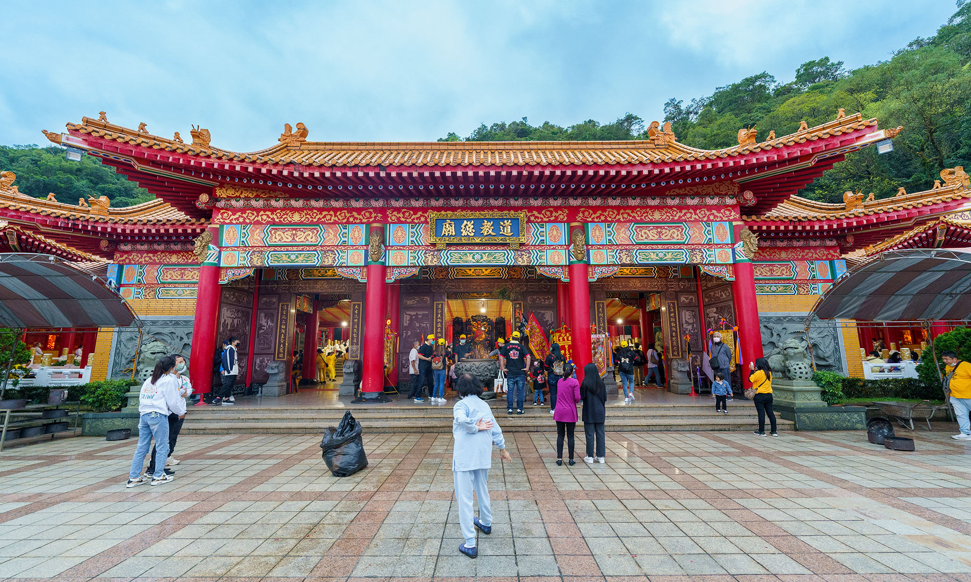 The main pavilion of the temple viewed from the courtyard.