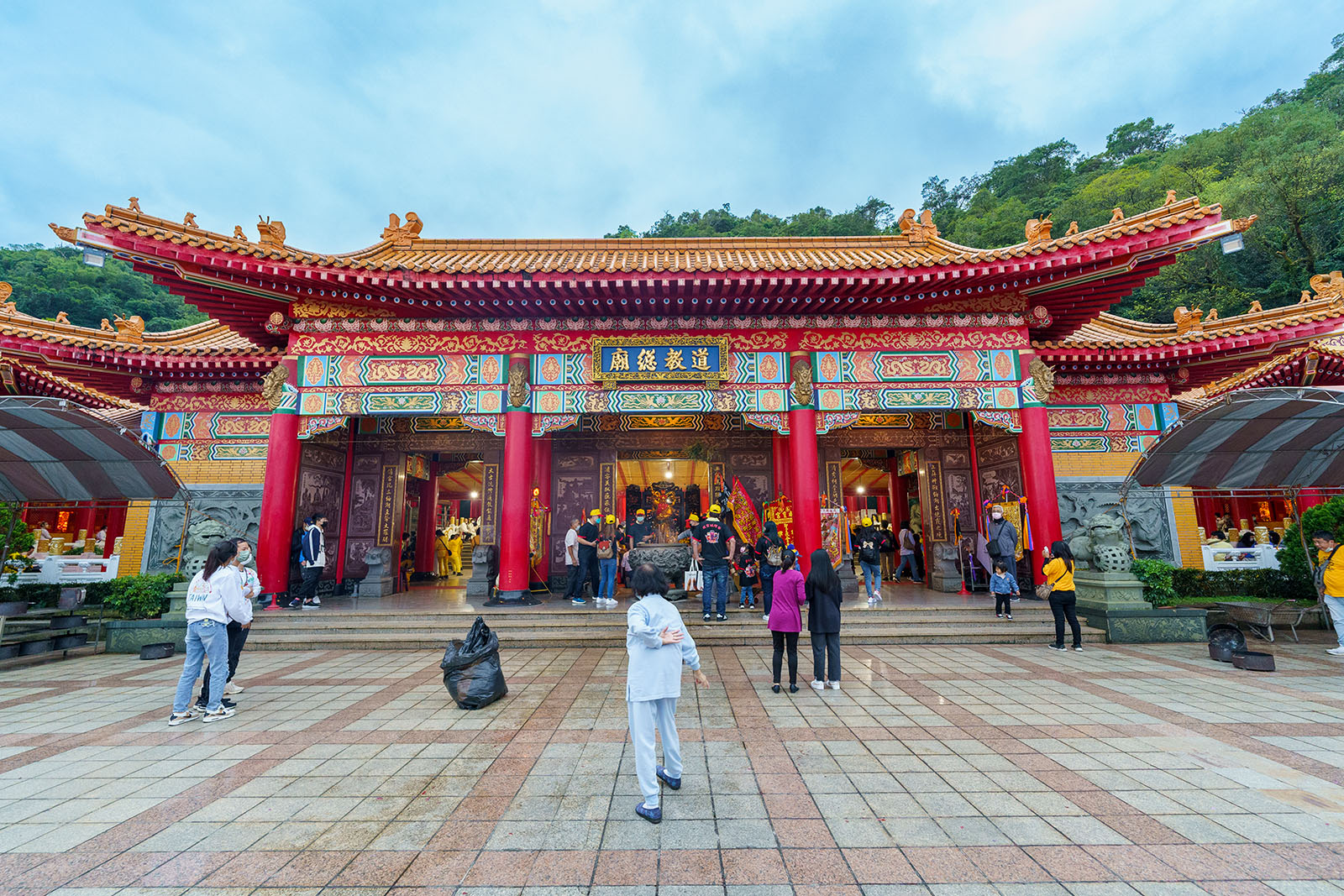 The main pavilion of the temple viewed from the courtyard.