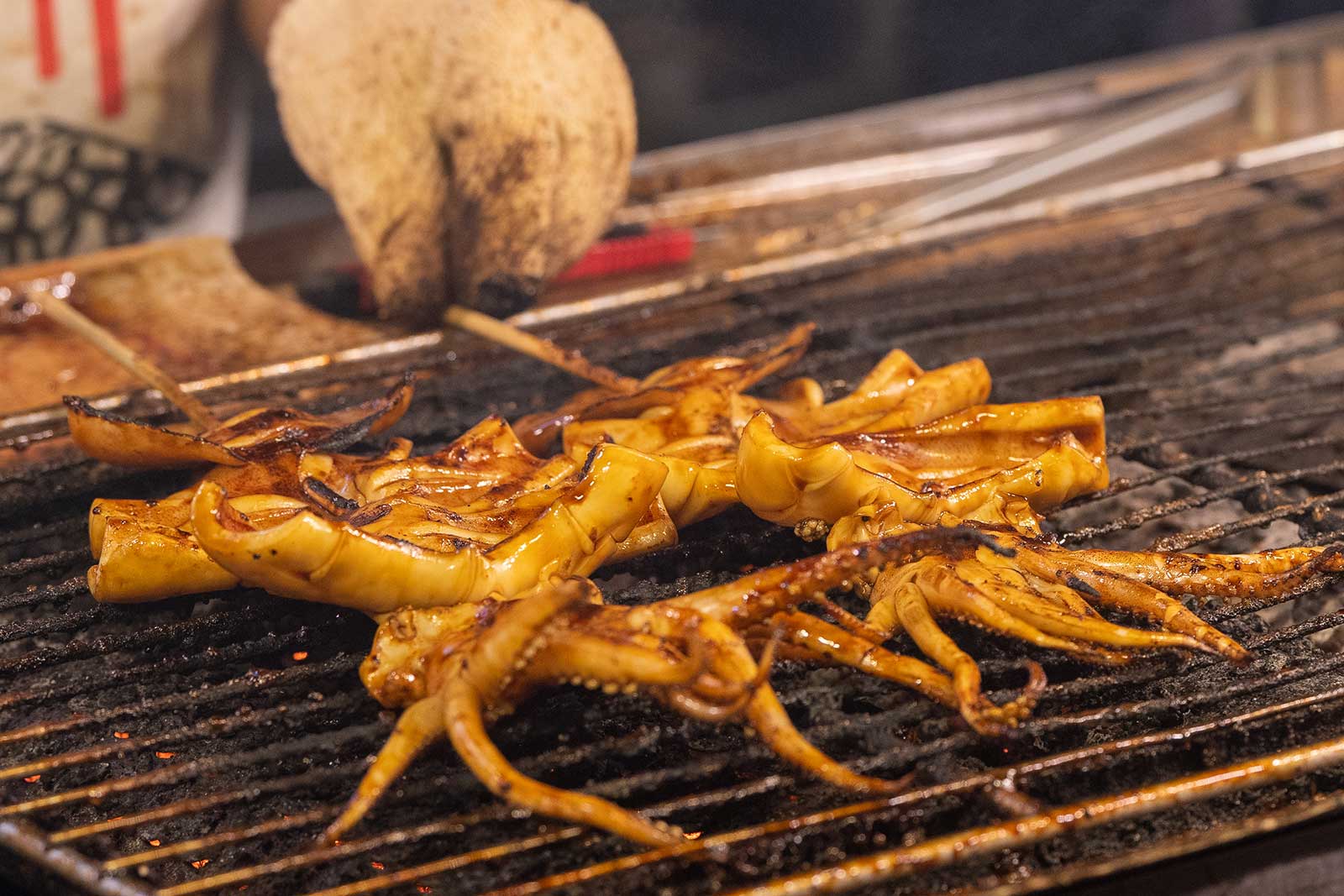 A close-up of fried squid.