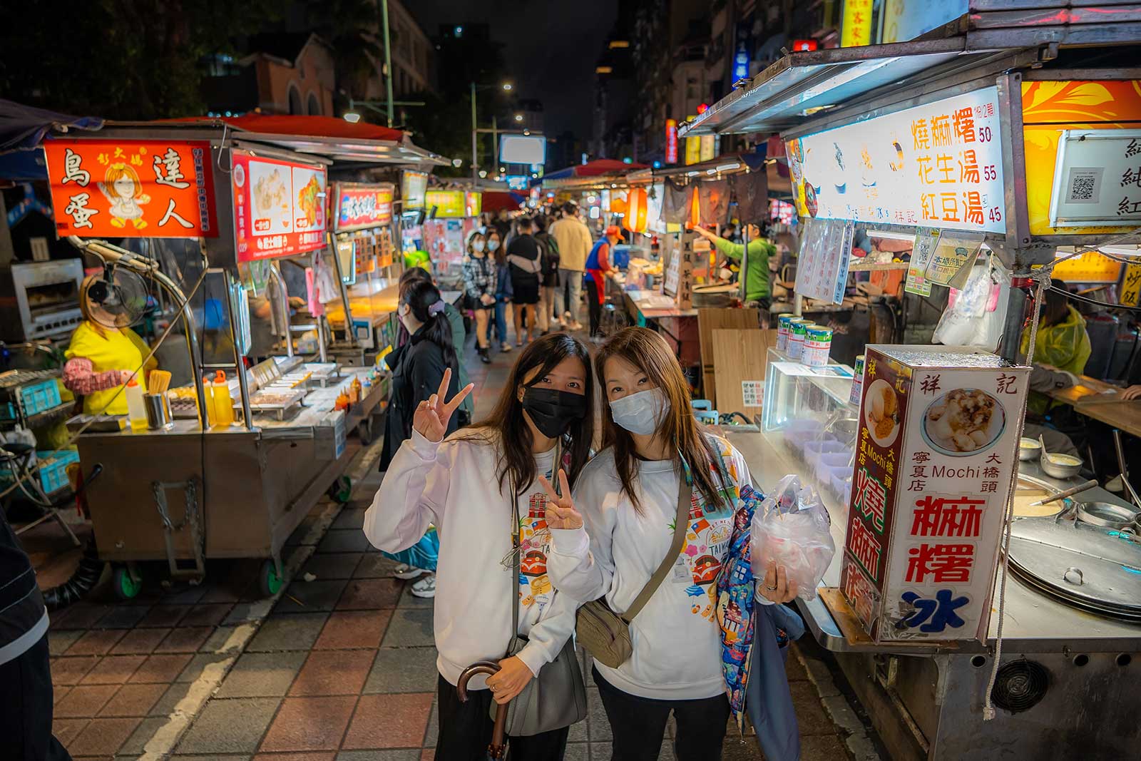 Posing in the main alley of Ningxia Night Market