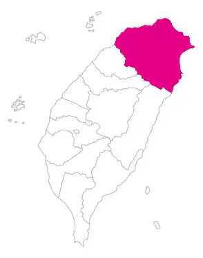 A map of Taiwan with Northern Taiwan highlighted.