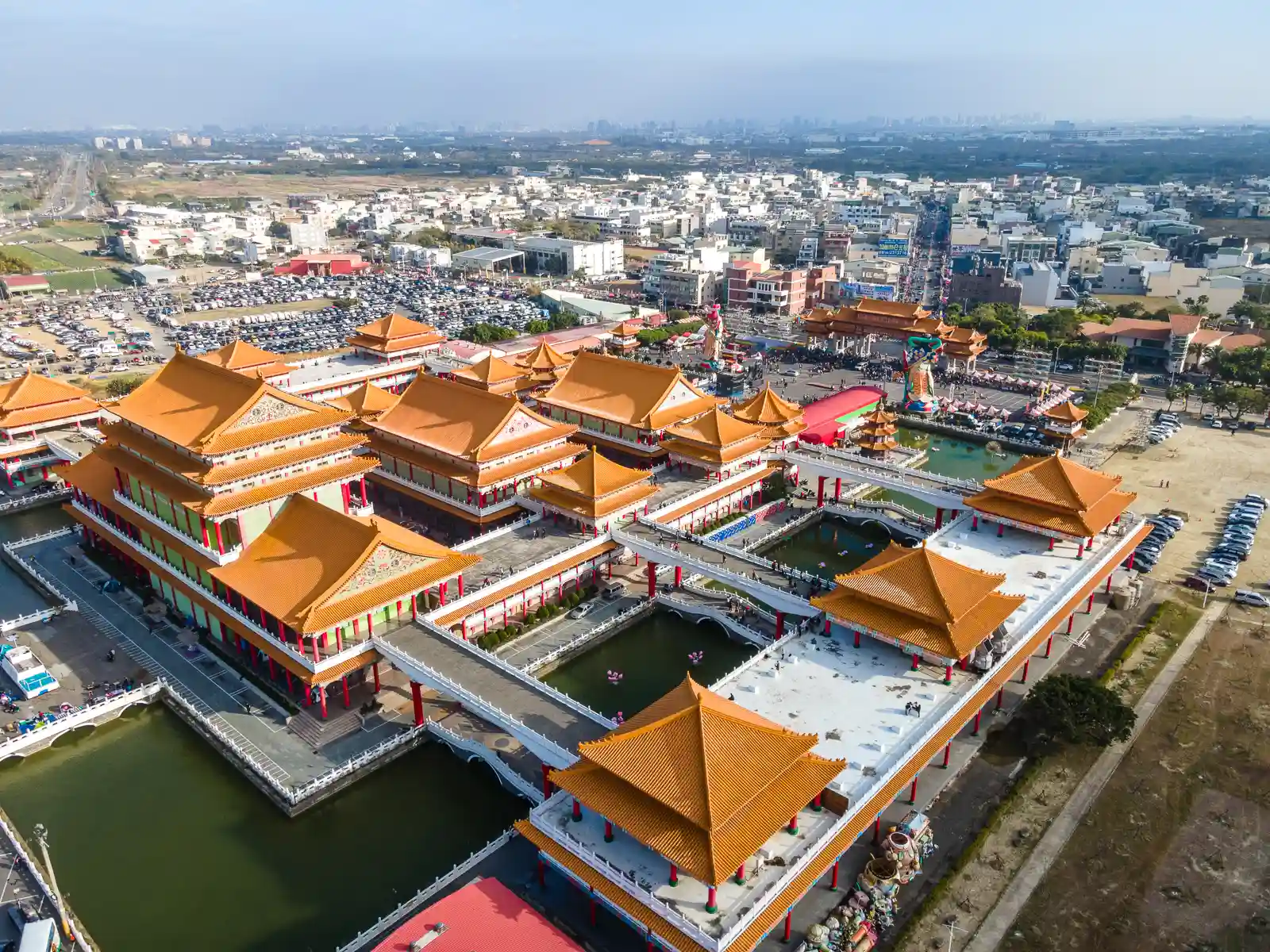 Luerman Mazu Temple seen from above during the day.
